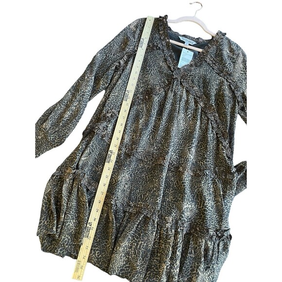 NWT Walter Baker Nala Gabriella Dress Leopard Animal Print Tiered Ruffle Large - Picture 10 of 11